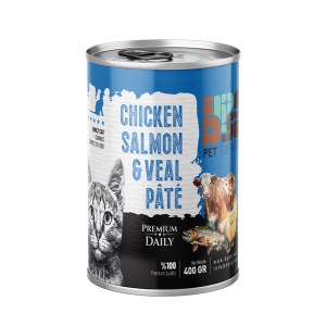 دی پی اس کنسرو گوشت مرغ سالمون گوساله گربه بالغ 400 گ