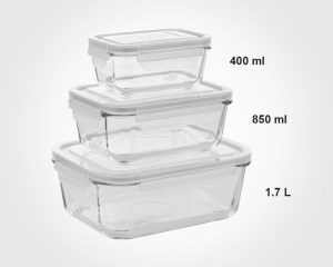 لیمون ظرف شیشه ای مستطیل 850 م