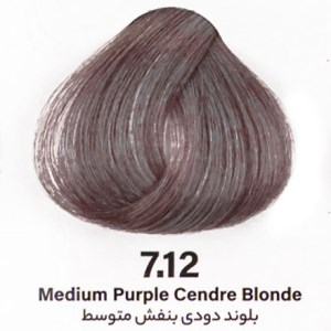 رنگ مو بدون آمونیاک بلوند دودی بنفش متوسط 7/12 دنی وان 100 میل