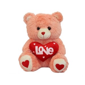 عروسک خرس نشسته قلب به دست لاو عروسک خرس نشسته قلب به دست لاو