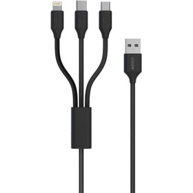 کابل USB سه سر مشکی