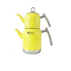 NEZAZ نزاز کتری قوری استوانه ای (زرد)-5016