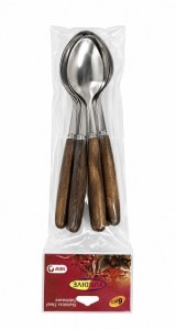HOMGLI قاشق دسته چوبی (طلایی-نقره ای)