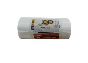 مرمر کیسه زباله تک رول شیری 45*55 مرمر کیسه زباله تک رول شیری 45*55