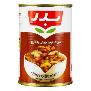 بدر کنسرو لوبیا چیتی و قارچ 430 گرم