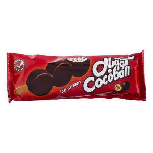 کوکوبال بستنی چوبی وانیلی با روکش کاکائو