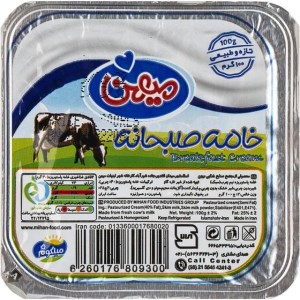 میهن خامه صبحانه 100 گرم لیوانی
