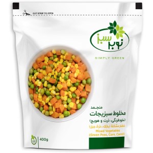 نوبر سبز مخلوط سبزیجات منجمد 400گ
