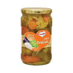 دلوسه ترشی مخلوط شیشه 680گ