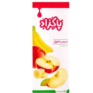 آبمیوه پاکتی سیب موز 200میل پاکزاد