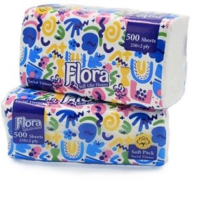 فلورا دستمال کاغذی نایلونی 500برگ