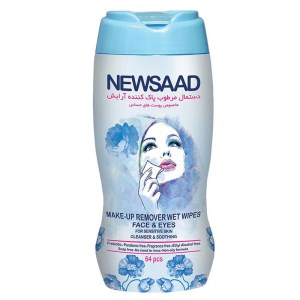 نیوساد دستمال مرطوب پاک کننده آرایش استوانه ای64عددی