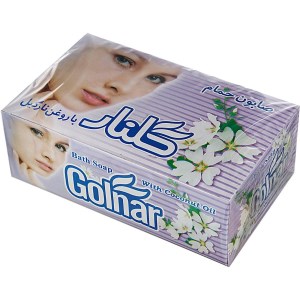 گلنار صابون حمام سفید سلفون دار 130گ