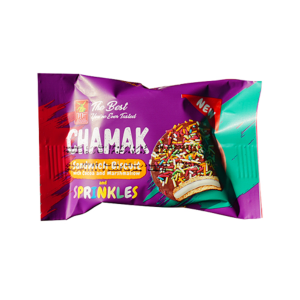 چمک بیسکوییت میوه ای با روکش کاکائویی و ترافل رنگی 25 گرم