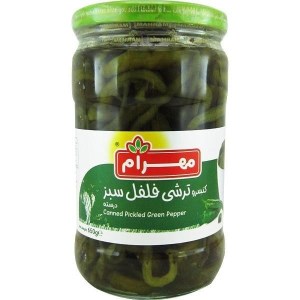 مهرام ترشی فلفل سبز درسته 650 گرم