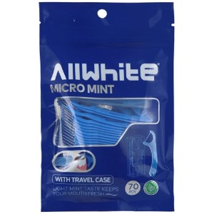 آل وایت نخ دندان کمانی با اسانس نعنا 70 عددی