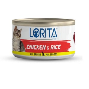 لوریتا کنسرو مرغ گربه 90گ