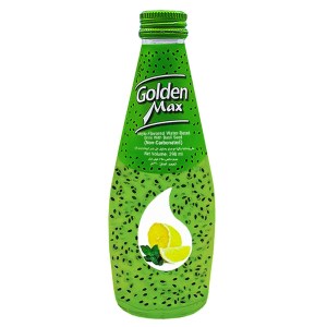 گلدن مکس نوشیدنی تخم شربتی لیمو شیشه 290 میل
