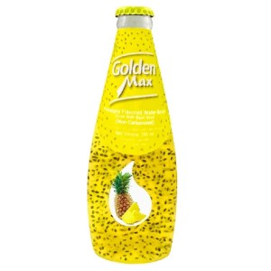 گلدن مکس نوشیدنی تخم شربتی آناناس شیشه 290 میل