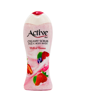 اکتیو شامپو صورت و بدن کرم اسکراپ 400 گ توت (صورتی)