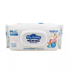 مای بیبی دستمال مرطوب کودک پوست حساس 70عددی