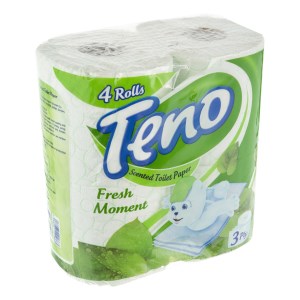 تنودستمال توالت معطررنگی لحظه های تازه(سبز)3لایه4رول