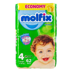 مولفیکس پوشک سایز4 سه بعدی اقتصادی(62عددی)