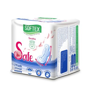 سافتکس نواربهداشتی پنبه ای پوست حساس (ویژه شب ) 10 عددی