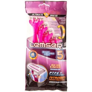 لمسر خودتراش زنانه 5 لبه تک عددی (صورتی )