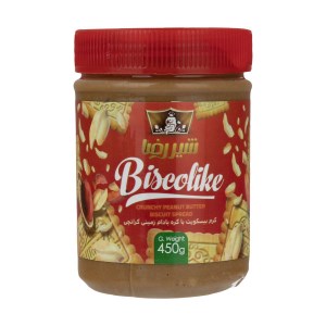 شیررضا کرم بیسکویت با کره بادام زمینی کرانچی 450گ