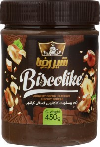 شیررضا کرم بیسکوئیت فندقی دو رنگ400گ