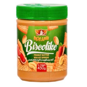 شیررضا کرم بیسکویت با کره بادام زمینی ساده 450گ