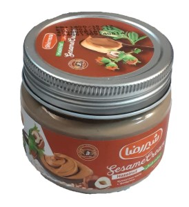 شیر رضا کرم کنجد فندقی شیشه 200 گ