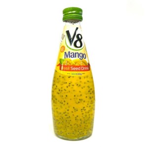 V8 تخم شربتی انبه شیشه 300میل