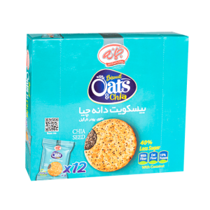 جمانه بیسکوییت دانه چیا نارگیلی 12 عددی