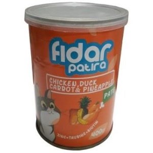 فیدار کنسرو مرغ اردک اناناس هویج گربه400گ